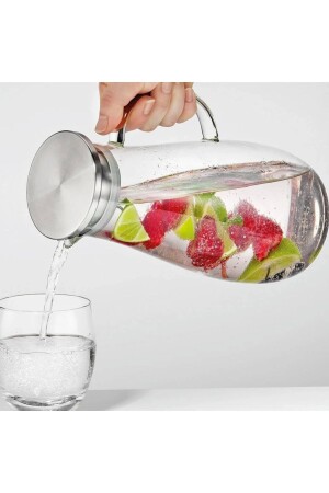 مقاومة للدفء من المواد البوروسيليكاتية المصفاة الجنجان الكاراف إزالة السموم الجنجان الفاكهة الشاي 2 لتر P454S27 - Yenigeldi