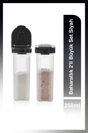 2 Parça Baharatlık 2'li Büyük Set 250ml Siyah Plastik TYC00456255463 - 2