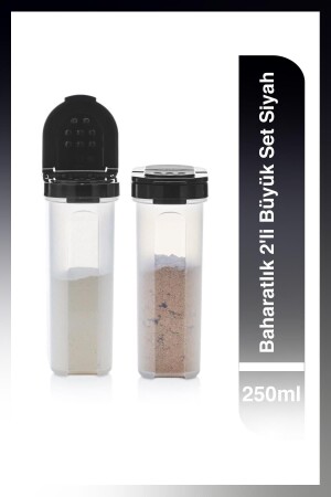 2 Parça Baharatlık 2'li Büyük Set 250ml Siyah Plastik TYC00456255463 - 1