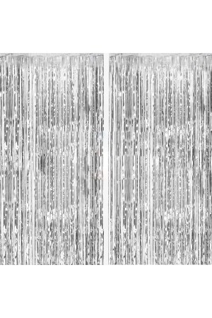 مجموعة من 2 أزياء من الدرج الرمادي الجدار الحزب خلفية الستارة الراقصة الملصقة عيد ميلاد - Parti Dolabı