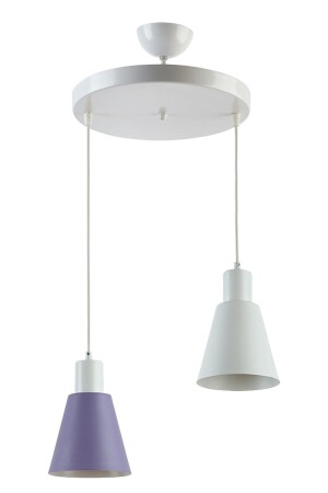 م.ن.ز-بيرا تصميم خاص مُزخرف عصري مقهى-طبخ غرفة المعيشة ليلك أبيض لون 2 قطع مصباح معلق شاندليير PRA - Modavize