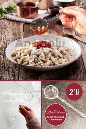 مجموعة من 2 علبة غذائية من الكريستال البوروسيليكات القصير المقاوم للحرارة - Anadolu Saray Çarşısı