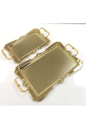 م.ن.ز-الفضة 2 قطعة نوزالجي تري Set مستطيل مطرقة الذهب لون Set2a 85468789416478 - Dalgıç