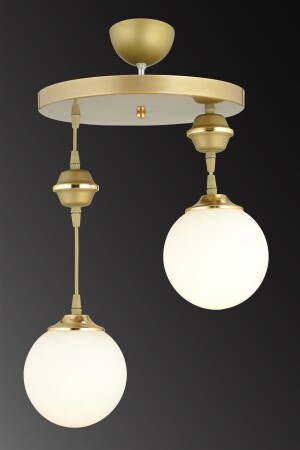 مرفق مصباح من المنتظر من المنتظر من المنتظر من 2 قطع زجاج الكرة البيضاء المتحول إلى أسفل فخمة الشنابل snsz5016401 - SONSUZ AYDINLATMA&AVİZE