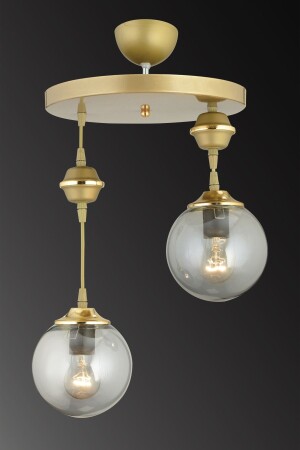 مرفق مصباح من المنتظر من المعتاد 2 قطعة كأس مدخن زجاجاً إلى أسفل - SONSUZ AYDINLATMA&AVİZE