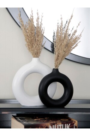 مجموعة من الحلقات المزدوجة لون سلسلة الحلقات البوهمية مجموعة من 2 أبيض وأسود - Stonnish