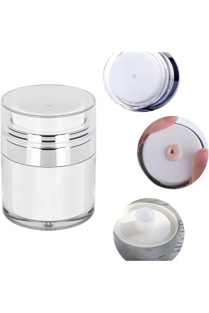 2 Stück Airless-Pumpe Vakuum nachfüllbar – tragbare Kosmetik-Creme-Box für Reisen ( - 3