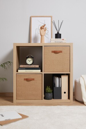 2 Stück Jute-Schrank, Wäsche-Spielzeug-Organizer, zusammenklappbarer Aufbewahrungsbox-Organizer, 33 x 30 x 33 OCH. 000. SATZ. 166 - 1