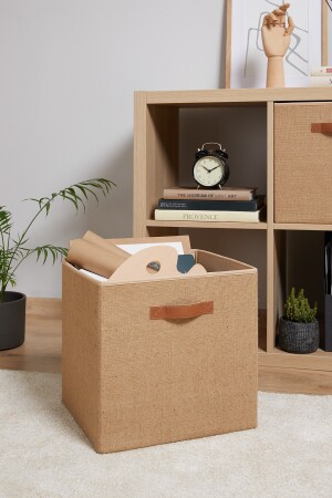 2 Stück Jute-Schrank, Wäsche-Spielzeug-Organizer, zusammenklappbarer Aufbewahrungsbox-Organizer, 33 x 30 x 33 OCH. 000. SATZ. 166 - 4