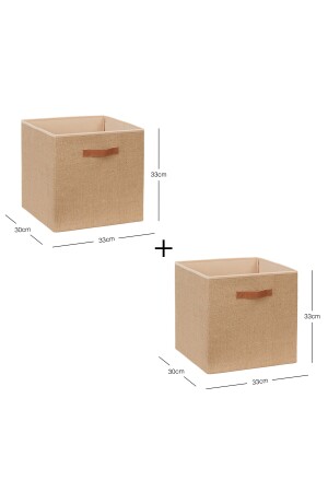 2 Stück Jute-Schrank, Wäsche-Spielzeug-Organizer, zusammenklappbarer Aufbewahrungsbox-Organizer, 33 x 30 x 33 OCH. 000. SATZ. 166 - 9