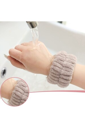 2 Stück Milk Coffee Super Soft Towel Wrist Wash Band Athlete Spa Wristband - 1