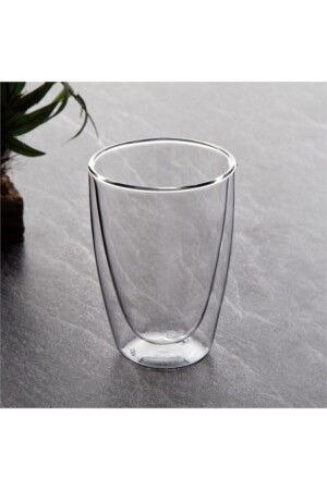 2 Stück neues Design, doppelwandiges Glas, 350 ml, 2 Stück MIMOSA-350 - 4