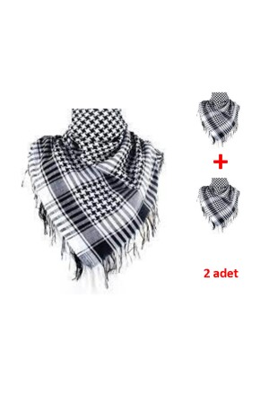 2 Stück Pushi von höchster Qualität – Pushi für Damen und Herren, palästinensisches Schwarz-Weiß-Keffiyeh-Modell, quadratischer Pushi - 2