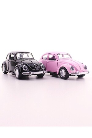 2 Stück schwarz rosa Metall Vosvos Auto Druckguss groß 12 cm GHJ-7230526-6136 - 1