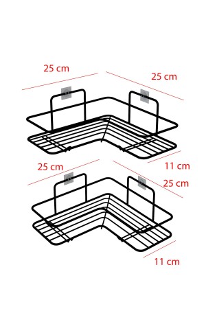 2 Stück selbstklebendes Badezimmerregal – Badezimmerregal aus Edelstahl – Badezimmer-Organizer-Regal – Eck-Badezimmerregal - 4