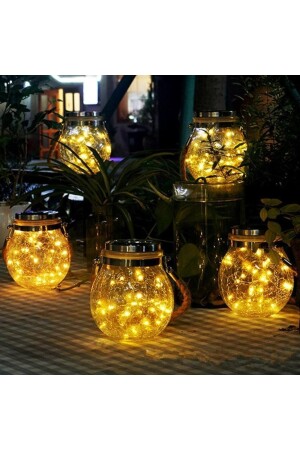2 Stück Solarbetriebene Pendelleuchte Glas LED Globus Gartenbeleuchtung Dekoration Balkonlampe 0TJBDAYCK3 - 7