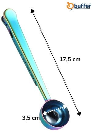 2 Stück verriegelte Kaffee-Messlöffel, bunte multifunktionale Edelstahllöffel PRA-5968320-2296 - 7