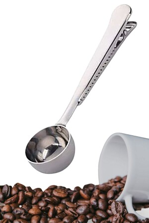 ® 2 Stück verriegelter Kaffeemesslöffel Silber Multifunktions-Edelstahllöffel PRA-5968318-6870 - 8