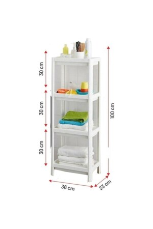 2 Stück Vesken Regal – Balkon Badezimmer Küche Organizer Mehrzweckregal Weiß TGM-0008 - 4