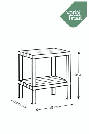 2-stufiger Garten-Couchtisch, Zeitungskiosktisch, Pool-, Strand-, Balkon-, Badezimmer-, Küchentisch PPHBANRF2 - 3