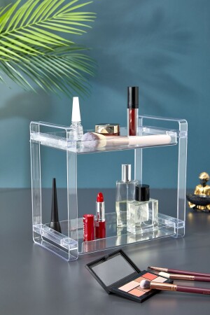 2-stufiger Make-up-Organizer, Badezimmer-Organizer, Regalständer - 2