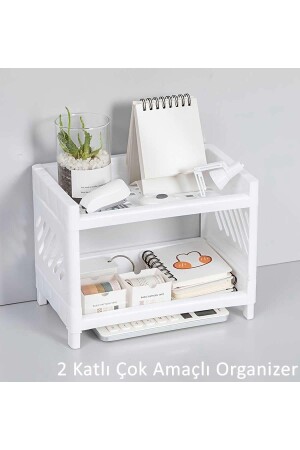 2-stufiger Mehrzweck-Make-up-Organizer – Regal-Organizer für Küche, Badezimmer, Büro – 1 Stück - 5