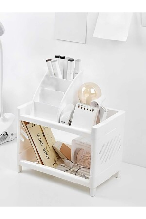 2-stufiger Mehrzweck-Make-up-Organizer – Regal-Organizer für Küche, Badezimmer, Büro – 1 Stück - 6