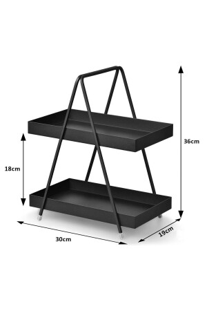 2-stufiges Badezimmer- und Küchenregal aus schwarzem Metall, Modell 1 202102900035 - 5