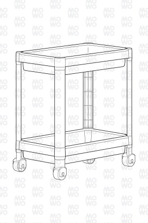 2-stufiges Organizer-Regal mit Rollen, Grau – Badezimmerschrank – Küchentheke und unter der Spüle – Spülmittelhalter - 4