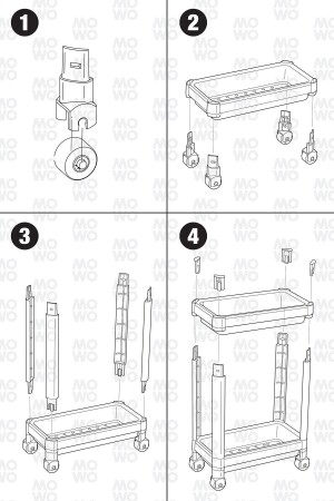 2-stufiges Organizer-Regal mit Rollen, Grau – Badezimmerschrank – Küchentheke und unter der Spüle – Spülmittelhalter - 6