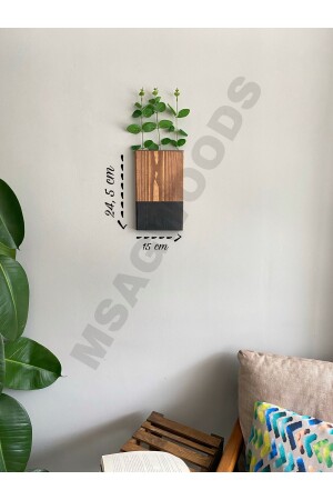 2-teilige Blumenschale aus Holz, für Küche, Bad, künstliche Blume, Balkon, Wintergarten, Zuhause, Geschenk, Mitgift, Bohemian, rustikal - 5