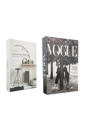 2-teilige dekorative Box im Buch-Look, einfarbig, Home & Vogue Two Women-Thema bay2li2423 - 3