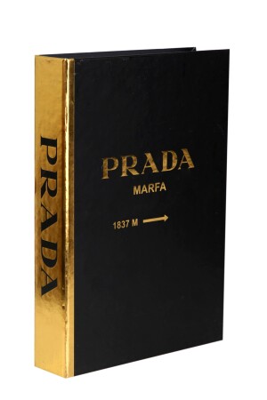 2-teilige dekorative Prada-Hermès-Buchbox aus Schwarzgold iray03 - 6