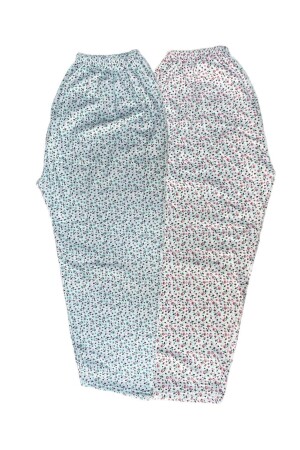 2-teilige gemusterte Pyjamahose aus gekämmter Baumwolle mit langer Taille für Damen PIJAMALALTRR - 1