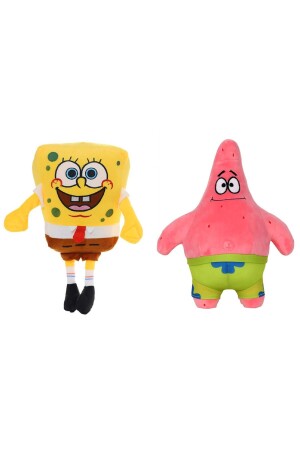 2-teilige Plüschfigur aus importiertem Stoff, SpongeBob und Patrick Star, Spiel- und Schlafbegleiter, Größe 30 cm. ESR875X2 - 1