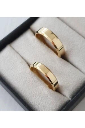 2-teilige Ringe – Verlobungsring aus Weißgold für Damen und Herren, schlichte, klassische Eheringe aus 925er-Sterlingsilber - 2