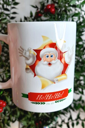 2-teilige Tasse mit Aufdruck „Weihnachten, Neujahr, Weihnachtsmann und Weihnachtsstrumpf“, bedruckt – Weihnachten – Weihnachtsgeschenk BRK054 - 4