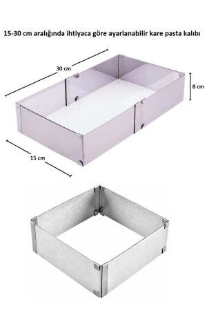 2-teilige verstellbare Springform-Kuchenform, rechteckige und runde Kuchenform - 5