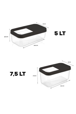 2-teiliger, beschrifteter Waschmittel-Aufbewahrungsbehälter mit Schiebedeckel – Tabletten-Waschmittel-Aufbewahrungsbox, 5 l–7,5 l, Anthrazit MCH-729 - 3