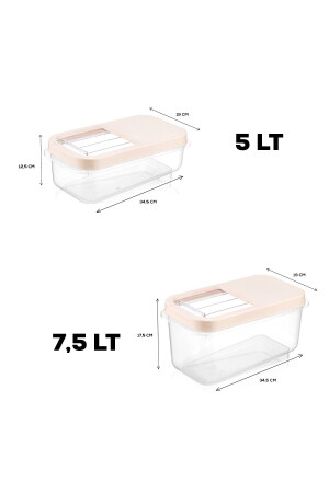 2-teiliger etikettierter Waschmittel-Aufbewahrungsbehälter mit Schiebedeckel – Tabletten-Waschmittel-Aufbewahrungsbox 5 l–7,5 l Creme MCH-730 - 3