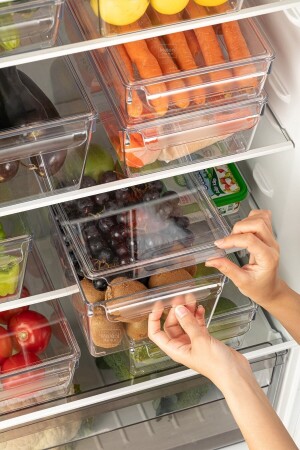 2-teiliger Kühlschrank-Organizer mit Abdeckungen im Kühlschrank-Organizer, 14 x 32,5 x 20 cm, MCH-550 - 3