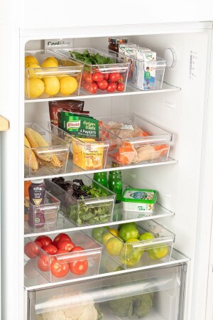 2-teiliger Kühlschrank-Organizer mit Abdeckungen im Kühlschrank-Organizer, 14 x 32,5 x 20 cm, MCH-550 - 4
