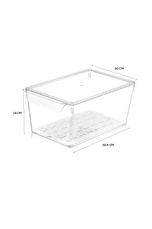 2-teiliger Kühlschrank-Organizer mit Abtropffläche und Abdeckung im Inneren des Kühlschrank-Organizers, 14 x 32,5 x 20 cm, MCH-565 - 5