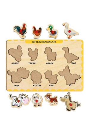 2-teiliges Holz-Griffpuzzle-Puzzle-Set - 5