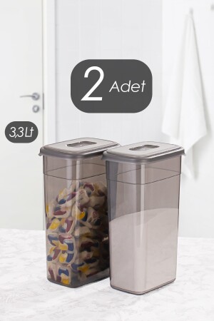 2-teiliges Mehrzweck-Aufbewahrungsbehälter-Set für Pulver und Tabletten mit Rautenetikett, 3,3 l KARMA04004 - 2