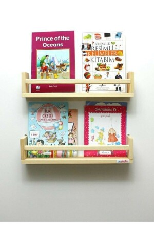 2-teiliges Montessori Bücherregal 50 cm Wandregal Baby Kinderzimmer Holz Bücherregal dekorativ50cm - 3