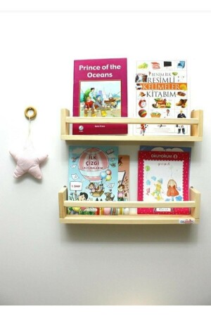 2-teiliges Montessori Bücherregal 50 cm Wandregal Baby Kinderzimmer Holz Bücherregal dekorativ50cm - 4