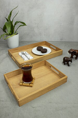2-teiliges Präsentationstablett und dekoratives Tablett aus Matru-Holz EtkaDizayn0009 - 5