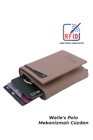 2-teiliges Schwarz-Creme-Set für Herren und Damen, Leder-Geldbörse mit automatischem Mechanismus und Papiergeldfach – Kartenhalter cym5 - 6