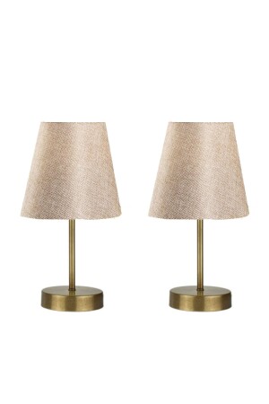 2-teiliges Set Marla Modern Metal Leg Fabric Head Table Lamp Lampshade - 1